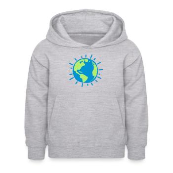 Planet Erde - Kinder Hoodie - Hellgrau meliert - Vorne - AI Model Kid Female (0cm)