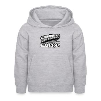 Superheld, clever getarnt als Tierpfleger - Kinder Hoodie - Hellgrau meliert - Vorne - AI Model Kid Female (0cm)