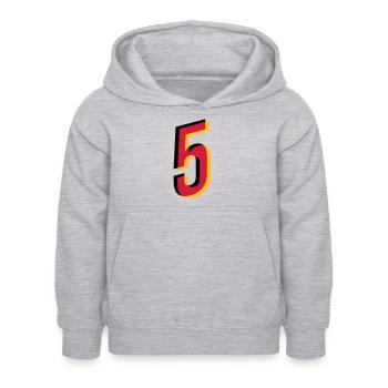 5 Number Germany Jersey Number Black Red Gold - Kids Hoodie - light heather grey - Front - AI Model Kid Female (0cm)