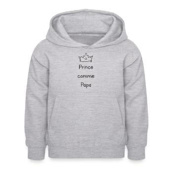 Prince comme Papa - Sweat à capuche Enfant - gris clair chiné - Devant - AI Model Kid Female (0cm)