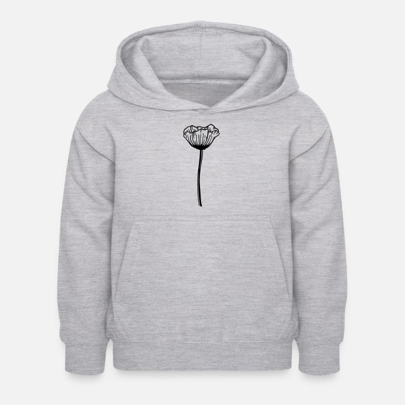 Mohn Blume - Kinder Hoodie - Hellgrau meliert