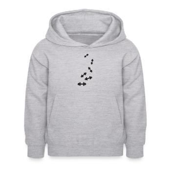 Hantel gewichte icon - Kinder Hoodie - Hellgrau meliert - Vorne - AI Model Kid Female (0cm)