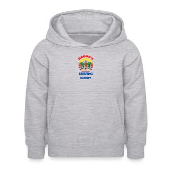 Papas zukünftiger Surf-Buddy - Kinder Hoodie - Hellgrau meliert - Vorne - AI Model Kid Female (0cm)
