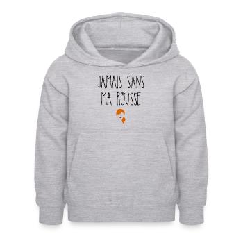 Jamais sans ma rousse - Sweat à capuche Enfant - gris clair chiné - Devant - AI Model Kid Female (0cm)