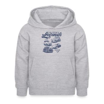 Voitures anciennes légendes française Vintage - Sweat à capuche Enfant - gris clair chiné - Devant - AI Model Kid Female (0cm)