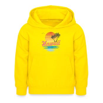 Hawaï - Sweat à capuche Enfant - jaune - Devant - AI Model Kid Female (0cm)