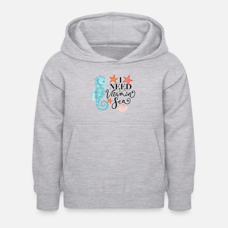Vitamine Mer - Sweat à capuche Enfant - gris clair chiné