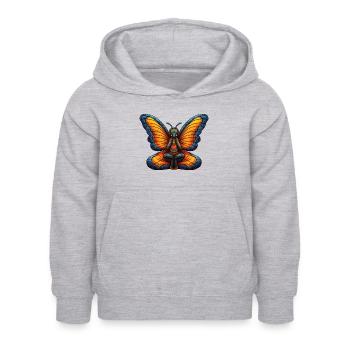 Schmetterlinge Yoga - Kinder Hoodie - Hellgrau meliert - Vorne - AI Model Kid Female (0cm)