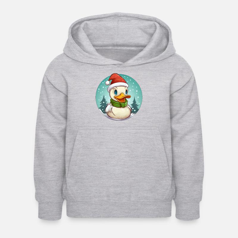 Canards de Noël - Sweat à capuche Enfant - gris clair chiné