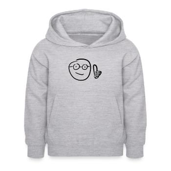 daumen hoch - Kinder Hoodie - Hellgrau meliert - Vorne - AI Model Kid Female (0cm)