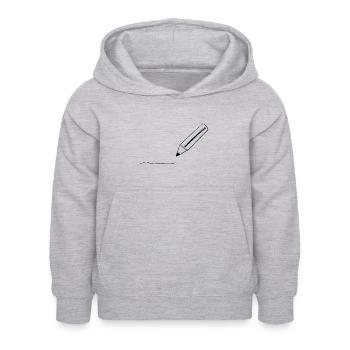 stift zeichnen - Kinder Hoodie - Hellgrau meliert - Vorne - AI Model Kid Female (0cm)
