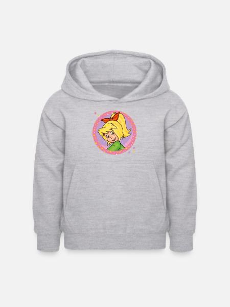 Bibi Blocksberg lächelt fröhlich - Kinder Hoodie - Hellgrau meliert