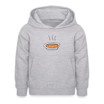 Suppe Essen - Kinder Hoodie - Hellgrau meliert - Vorne - AI Model Kid Female (0cm)