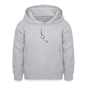 unten pfeil pfeile richtung zeigen - Kinder Hoodie - Hellgrau meliert - Vorne - AI Model Kid Female (0cm)