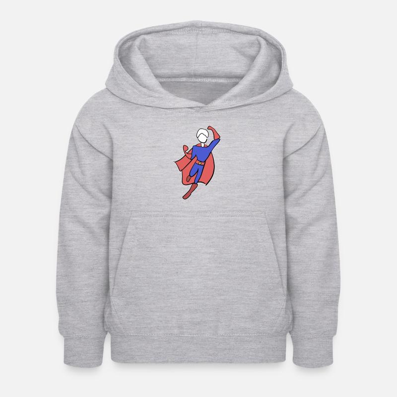 superheld held symbol mann retter - Kinder Hoodie - Hellgrau meliert