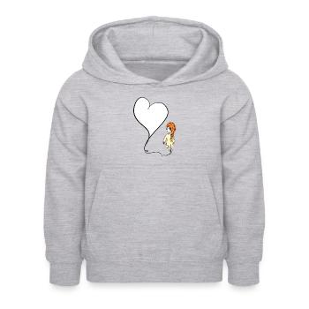 coeur amour fille symbole fil - Sweat à capuche Enfant - gris clair chiné - Devant - AI Model Kid Female (0cm)
