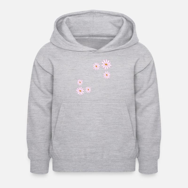 Fleurs roses fleurs plantes fleur - Sweat à capuche Enfant - gris clair chiné