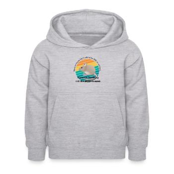 Wenn mir langweilig ist rufe ich bei DHL an und... - Kinder Hoodie - Hellgrau meliert - Vorne - AI Model Kid Female (0cm)