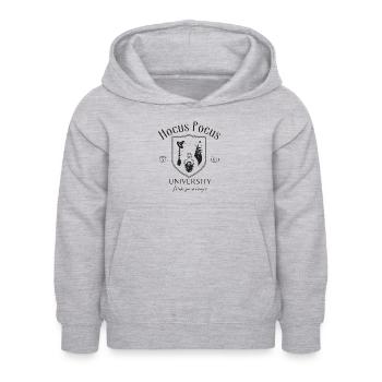 Hocus Pocus Uni - Halloween Wappen für Hexen - Kinder Hoodie - Hellgrau meliert - Vorne - AI Model Kid Female (0cm)