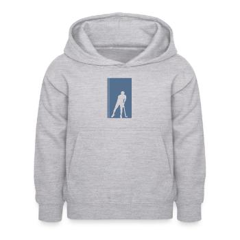 Hockey sur gazon, Hockey sur gazon, Joueuse de hockey, Hockey - Sweat à capuche Enfant - gris clair chiné - Devant - AI Model Kid Female (0cm)