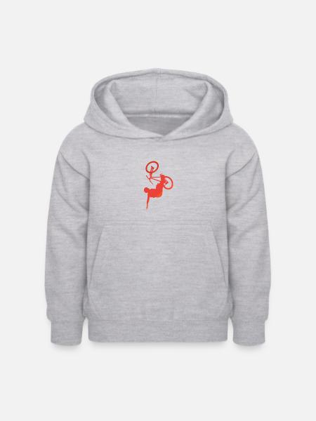 Mountainbiking Trail - Kinder Hoodie - Hellgrau meliert