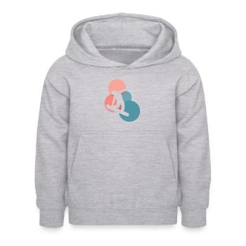 Snowboard d’hiver - Sweat à capuche Enfant - gris clair chiné - Devant - AI Model Kid Female (0cm)