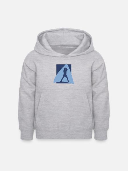 Baseballspieler Baserunning - Kinder Hoodie - Hellgrau meliert