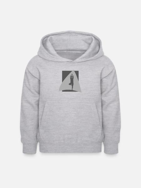 Yin Yoga - Kinder Hoodie - Hellgrau meliert