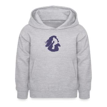 Hockey sur glace Rondelle de hockey sur glace - Sweat à capuche Enfant - gris clair chiné - Devant - AI Model Kid Female (0cm)