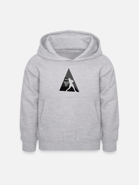 Softball Softball Baseball - Kinder Hoodie - Hellgrau meliert