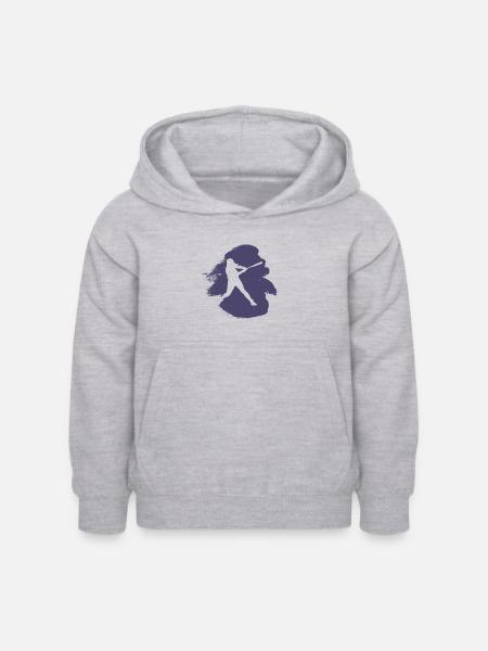Baseball Softball Spieler Softball - Kinder Hoodie - Hellgrau meliert