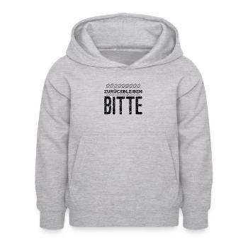 Vorsicht - Kinder Hoodie - Hellgrau meliert - Vorne - AI Model Kid Female (0cm)