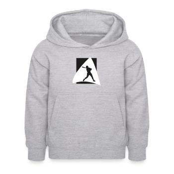Pichet de batte de softball de baseball - Sweat à capuche Enfant - gris clair chiné - Devant - AI Model Kid Female (0cm)