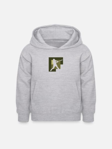 Softball Spieler Softball Baseball - Kinder Hoodie - Hellgrau meliert