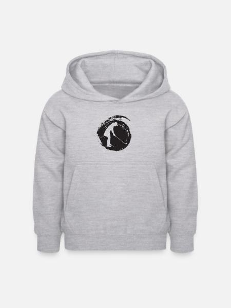 Golfspieler Golf - Kinder Hoodie - Hellgrau meliert