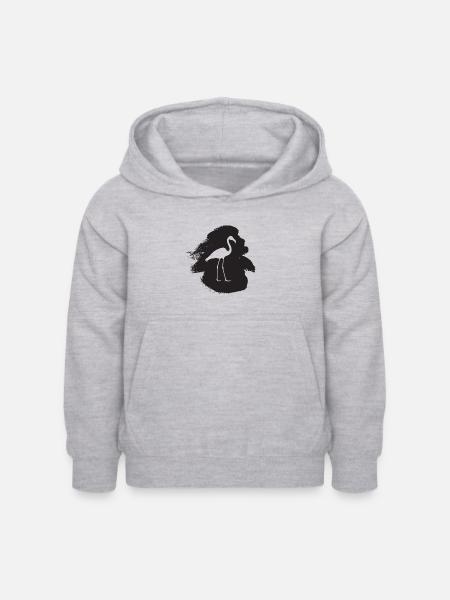 Exotisch Wasservogel Flamingo - Kinder Hoodie - Hellgrau meliert