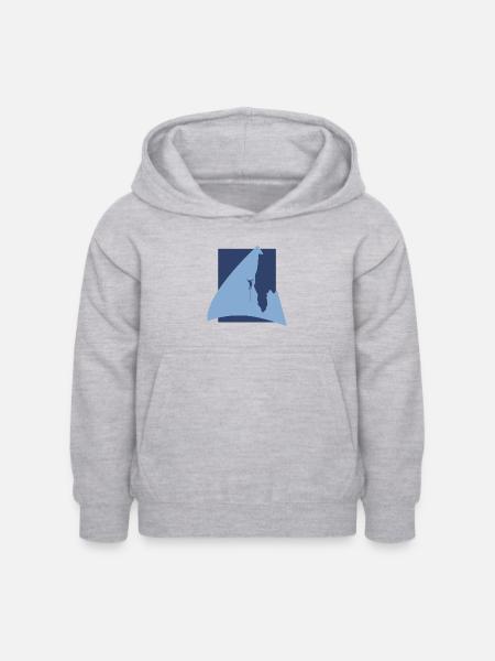 Alpinist Seilklettern Bergsteigen - Kinder Hoodie - Hellgrau meliert