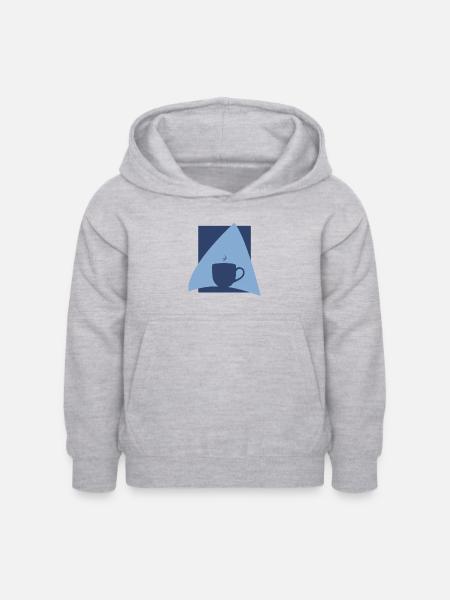 Kaffeebohne Cappuccino Kaffeetasse - Kinder Hoodie - Hellgrau meliert