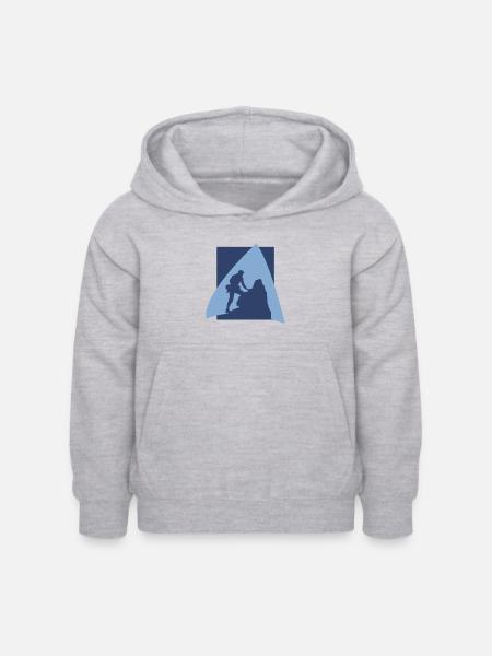 Kletterer Alpen Felsklettern - Kinder Hoodie - Hellgrau meliert