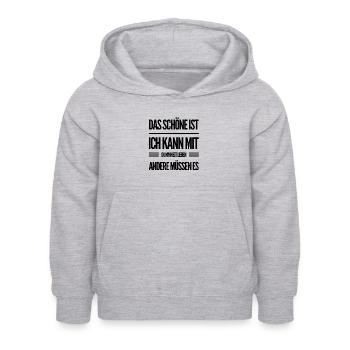 la bêtise des autres - Sweat à capuche Enfant - gris clair chiné - Devant - AI Model Kid Female (0cm)