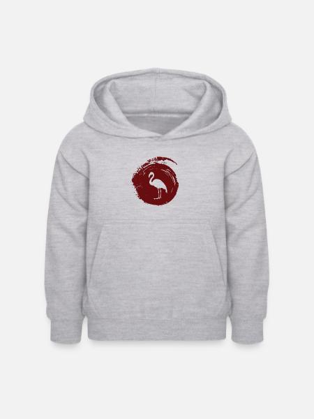 Exotisch Exotisch Flamingos - Kinder Hoodie - Hellgrau meliert