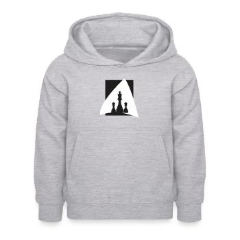 Stratégie d’échiquier Fou - Sweat à capuche Enfant - gris clair chiné - Devant - AI Model Kid Female (0cm)