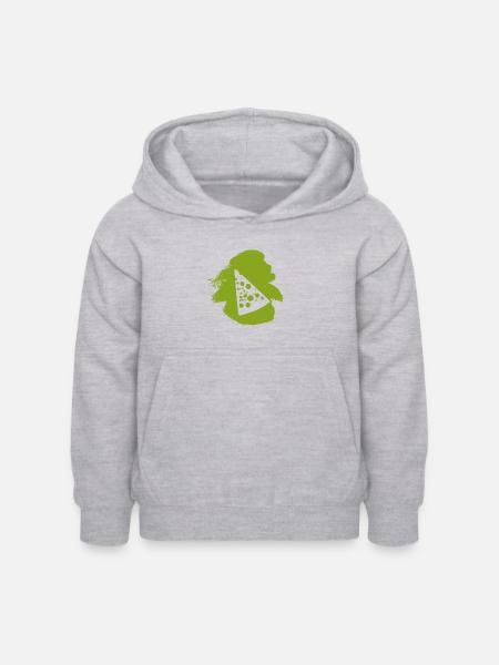 Maus Parmesan Maus - Kinder Hoodie - Hellgrau meliert
