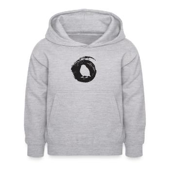 Observation des oiseaux Illustration d’oiseaux Illustration d’oiseaux - Sweat à capuche Enfant - gris clair chiné - Devant - AI Model Kid Female (0cm)