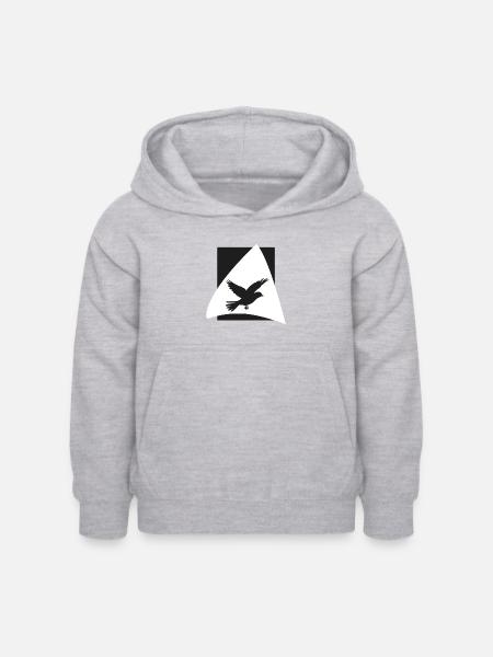 Vogelschwarm Vogel Tier - Kinder Hoodie - Hellgrau meliert