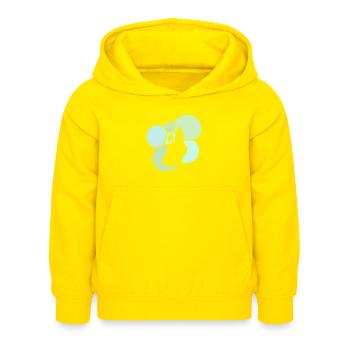 Kletterwand Kletterwand Alpen - Kinder Hoodie - Gelb - Vorne - AI Model Kid Female (0cm)