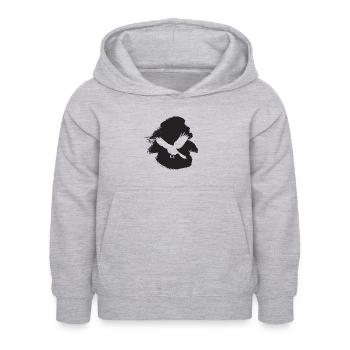 Ailes, Oiseaux, Vol - Sweat à capuche Enfant - gris clair chiné - Devant - AI Model Kid Female (0cm)