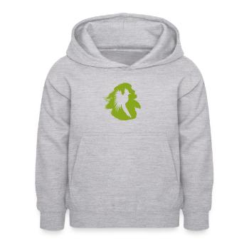 Oiseau calopsitte volante - Sweat à capuche Enfant - gris clair chiné - Devant - AI Model Kid Female (0cm)