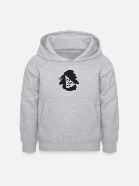 Maus Parmesan Feinschmecker - Kinder Hoodie - Hellgrau meliert