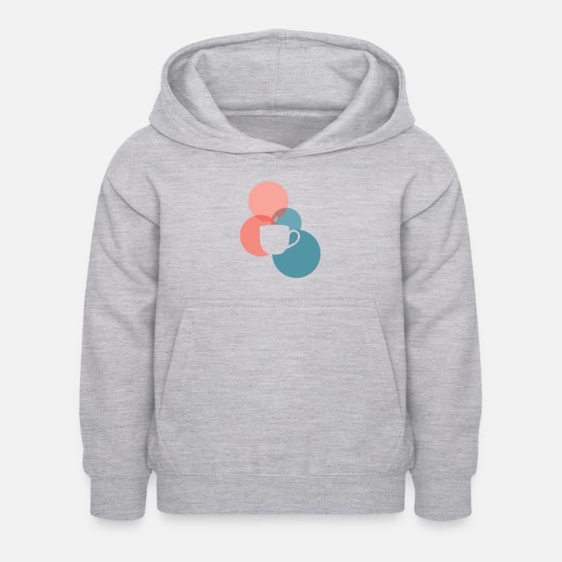 Café en grains de café Tasse à café - Sweat à capuche Enfant - gris clair chiné